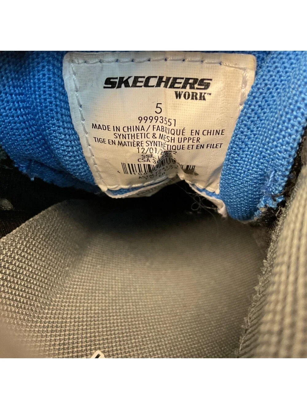 Skechers Women's Steel Toe Steel Plate Work Shoes 99993551 Black/Blue Size 5M